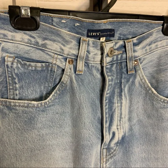 Levi’s Made and Crafted Unique Split Leg Mid Rise Light Wash Bleached Jeans New